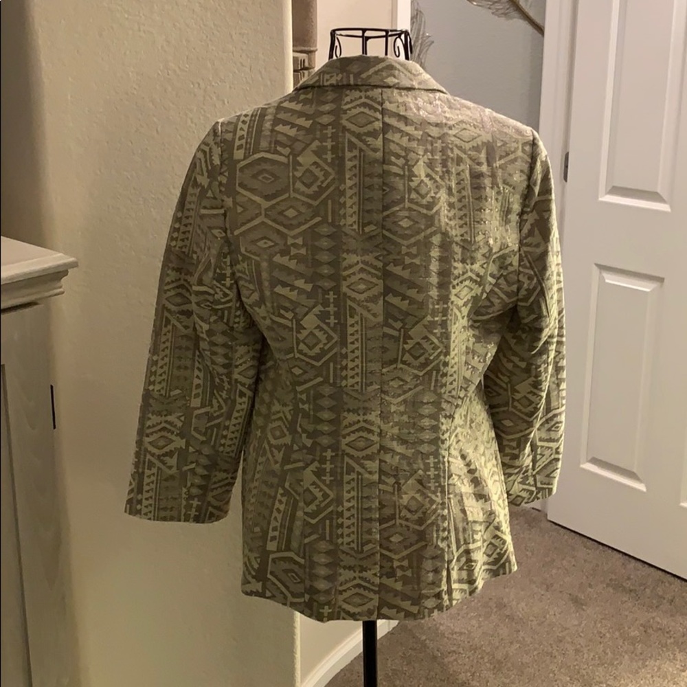 Metallic Print One Button Blazer - image 2